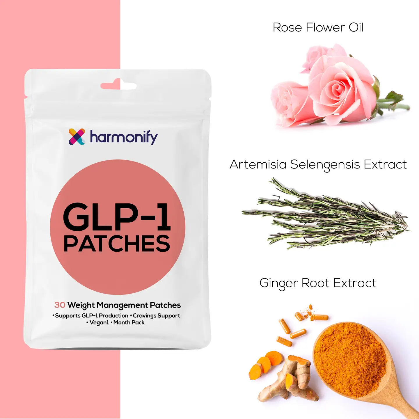 Weight management patch - HARMONIFY GLP-1 Patches – L-Glutamine, Berberine & Chromium
