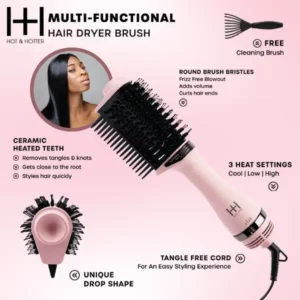 Hot & Hotter Multi-Functional Hair Dryer Brush with Comb